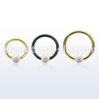 bcrt18o4 pvd plated 316l steel bcr 18g w 4mm synthetic opal ball