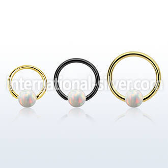 bcrt18o5 pvd plated 316l steel bcr 18g w 5mm synthetic opal ball