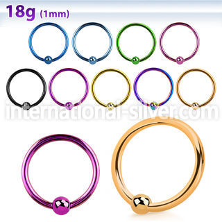 bcrt18s hoops captive rings anodized surgical steel 316l nose