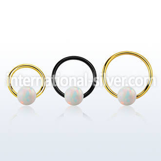 bcrt20o5 pvd plated 316l steel bcr 20g w 5mm synthetic opal ball