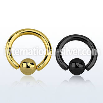 bcrt8 hoops captive rings anodized surgical steel 316l ear lobe