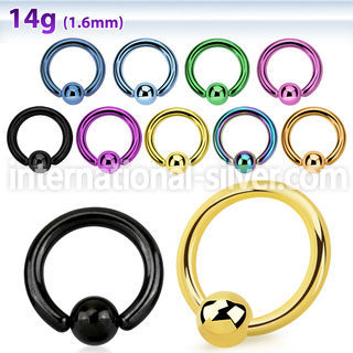 bcrt hoops captive rings anodized surgical steel 316l eyebrow