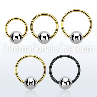 bcrteb6 hoops captive rings anodized surgical steel 316l ear lobe