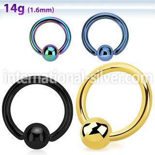 bcrtm hoops captive rings anodized surgical steel 316l ear lobe
