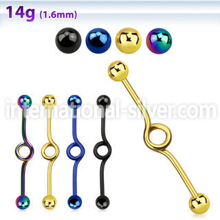 bdbt14 straight barbells anodized surgical steel 316l 