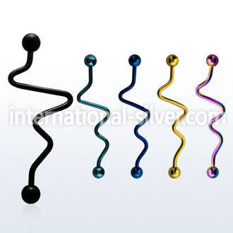bdte14 straight barbells anodized surgical steel 316l 