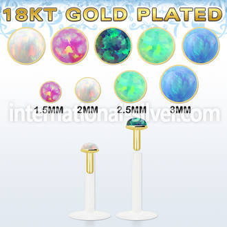 bilog clear ptfe flexible labret synthetic opal