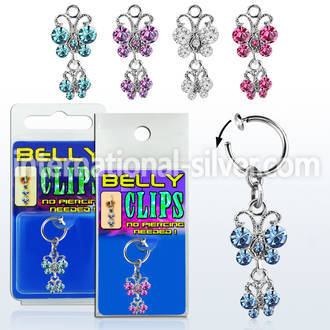 blcp3 fake belly clip with dangling butterfly in blister pack