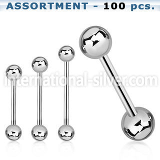 blk02 straight barbells surgical steel 316l tongue