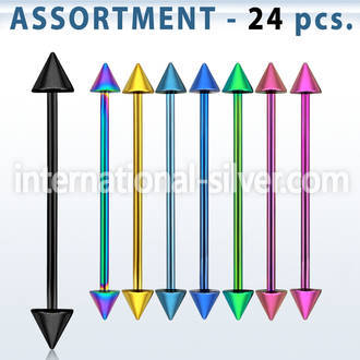 blk102 straight barbells anodized surgical steel 316l 