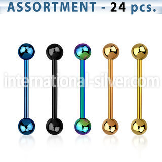 blk104 straight barbells anodized surgical steel 316l tongue