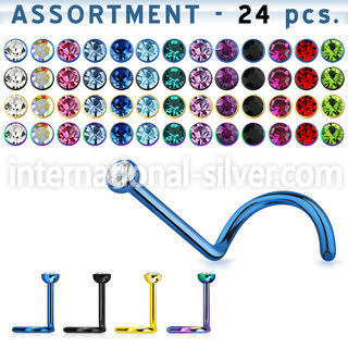 blk115 l shape nose studs anodized surgical steel 316l nose