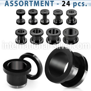 blk13 tunnels gauges anodized surgical steel 316l ear lobe