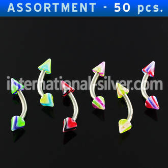 blk150 micro curved barbells surgical steel 316l with acrylic parts eyebrow