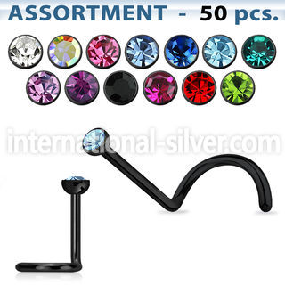 blk176 l shape nose studs anodized surgical steel 316l nose