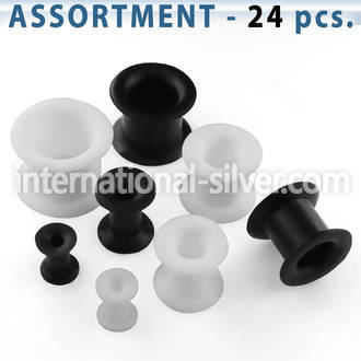 blk184 tunnels gauges silicon body jewelry ear lobe