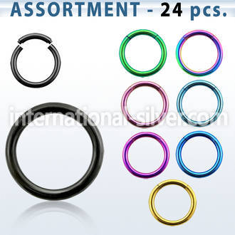 blk222b seamless segment rings anodized surgical steel 316l ear lobe