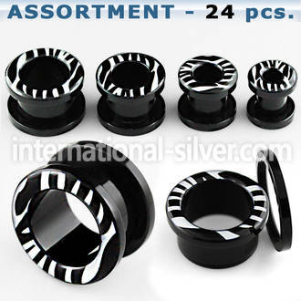 blk236 tunnels gauges acrylic body jewelry ear lobe