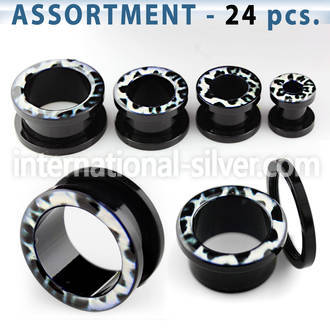 blk238 tunnels gauges acrylic body jewelry ear lobe