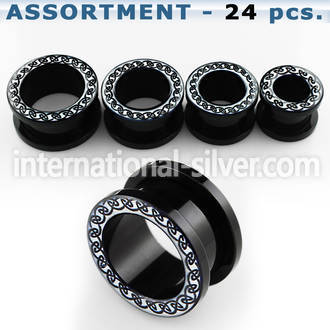 blk239 tunnels gauges acrylic body jewelry ear lobe