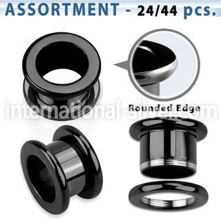 blk245 tunnels gauges anodized surgical steel 316l ear lobe