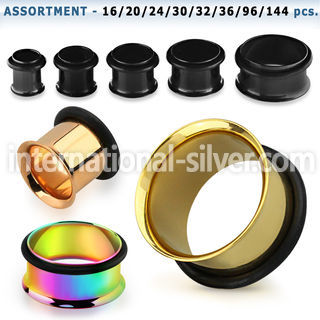 blk251 tunnels gauges anodized surgical steel 316l ear lobe