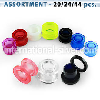 blk253 tunnels gauges acrylic body jewelry ear lobe