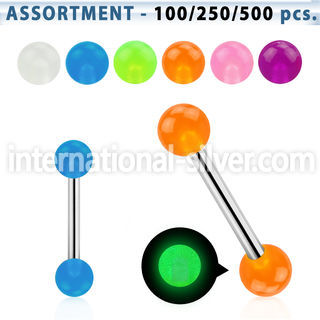 blk268 straight barbells surgical steel 316l with acrylic parts tongue