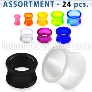 blk305 tunnels gauges acrylic body jewelry ear lobe