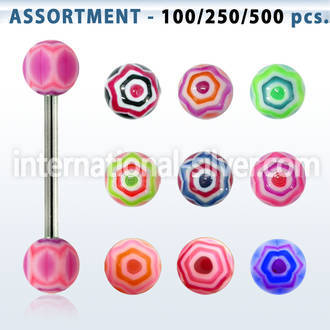 blk323 straight barbells surgical steel 316l with acrylic parts tongue