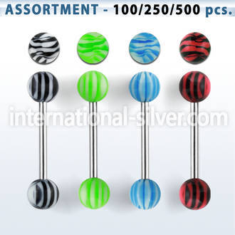 blk327 straight barbells surgical steel 316l with acrylic parts tongue