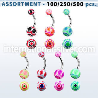 blk333 belly rings surgical steel 316l with acrylic parts belly button