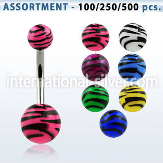 blk337 belly rings surgical steel 316l with acrylic parts belly button