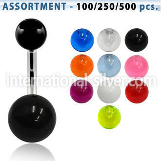 blk343 belly rings surgical steel 316l with acrylic parts belly button