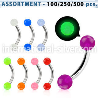 blk359 micro curved barbells surgical steel 316l with acrylic parts eyebrow