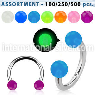 blk361 horseshoes surgical steel 316l with acrylic parts belly button