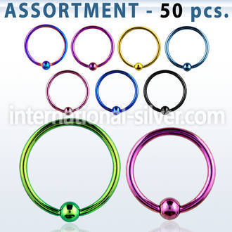 blk385 hoops captive rings anodized surgical steel 316l nose