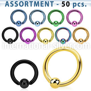 blk392 hoops captive rings anodized surgical steel 316l nose