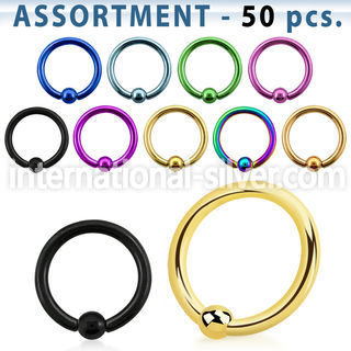 blk393 hoops captive rings anodized surgical steel 316l nose