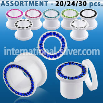 blk430 tunnels gauges acrylic body jewelry ear lobe