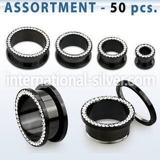 blk432 tunnels gauges acrylic body jewelry ear lobe