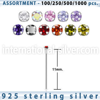 blk451 bend it to fit nose studs silver 925 belly button