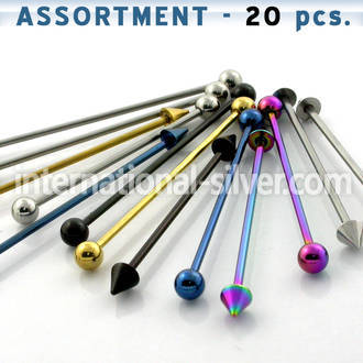 blk45 straight barbells anodized surgical steel 316l 