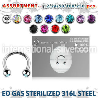 blk487 eo gas sterilized piercing surgical steel circular barbell 3mm