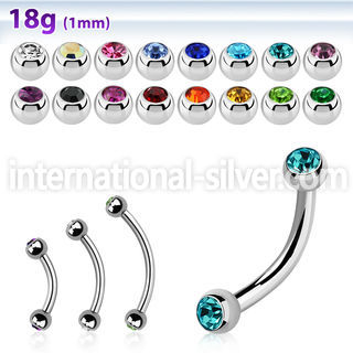 bn18jb25 surgical steel eyebrow bananas eyebrow piercing