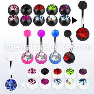 bn1acg belly rings surgical steel 316l with acrylic parts belly button