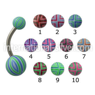 bnacb 316l steel belly banana w 5 8mm cross acrylic ball