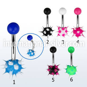 bncsh belly rings surgical steel 316l with acrylic parts belly button