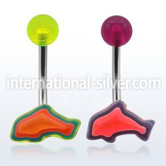 bndplyg belly rings surgical steel 316l with acrylic parts belly button