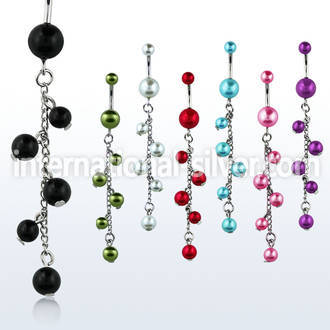 bndpr7 belly rings surgical steel 316l with acrylic parts belly button